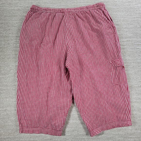 Vintage White Stag Shirt Capri Set Womens 2XL Red Gingham Button Down Pockets - Picture 10 of 16